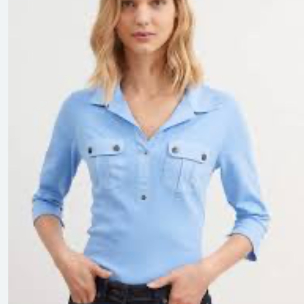 Saint James Shirt Saint James Oléron Cotton blue size 6